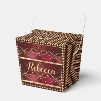 Monogram Vintage Burgunderrot Dekor Luxus Gold Geschenkschachtel