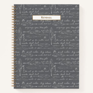 Monogram Vintage Feder & Tinte Benutzerdefinierte Notizbuch