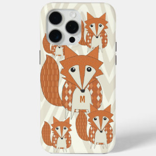 Monogram Vintage Fuchs Kunst Elfenbein Zickzack ip iPhone 15 Pro Max Hülle