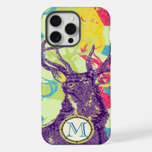 Monogram Vintage-Hirsch Art Nouveau Wald iPhone Hülle