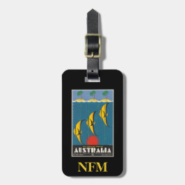 Monogram Vintage Travel Fish Queensland Australien Gepäckanhänger
