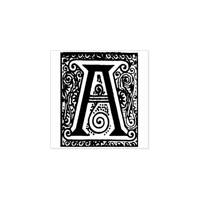Monogram Vintager Dekorbrief A Gummistempel (Prägung)