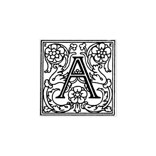 Monogram Vintager Dekorbrief A Gummistempel (Prägung)