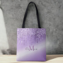 Monogram Violet Lila Dripping Glitzer Metallic