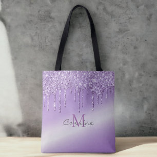 Monogram Violet Lila Dripping Glitzer Metallic