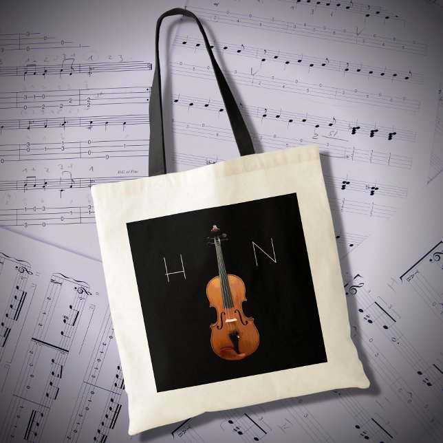 Monogram, Violin Classic Music Black Tragetasche (Von Creator hochgeladen)