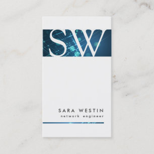 Monogram-Visitenkarte des Netzwerkingenieurs Visitenkarte