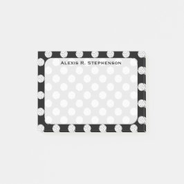 Monogram Volleyball Balls auf schwarz Post-it Klebezettel