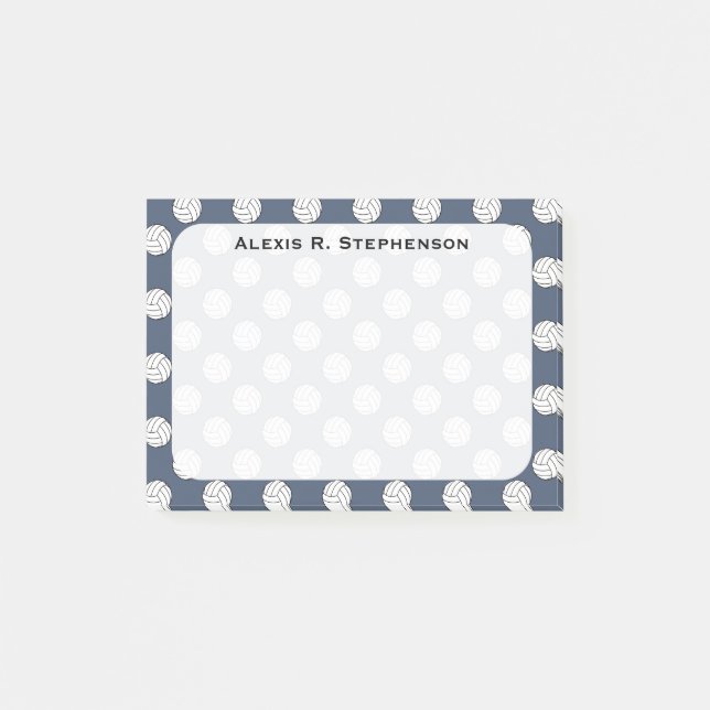 Monogram Volleyball Balls Blue Jeans Blue Post-it Klebezettel (Vorderseite)