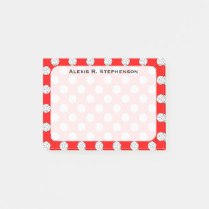 Monogram Volleyball Balls Red Post-it Klebezettel