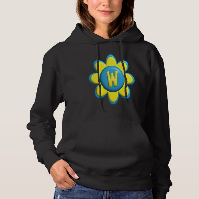 Monogram W  Colorful Flower Hoodie (Vorderseite)