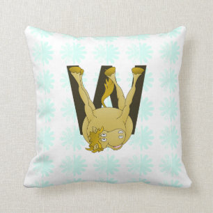 Monogram W Funny Pay Personalisiert Kissen