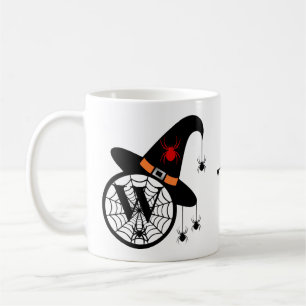 Monogram W Halloween Hexenspinnen Dein Name Kaffeetasse