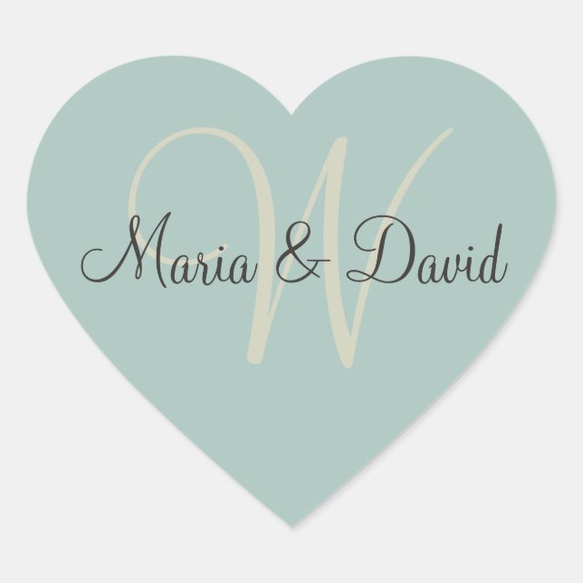 Monogram-W-Heart-Aufkleber | UMSCHLAG AUFKLEBER (Vorderseite)