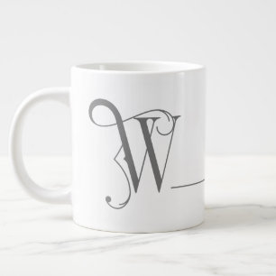 Monogram W in Beautiful Scroll Typografie Jumbo-Tasse
