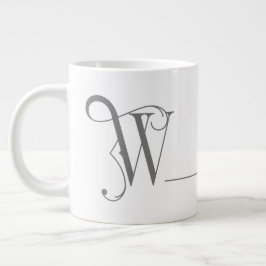 Monogram W in Beautiful Scroll Typografy Jumbo-Tasse