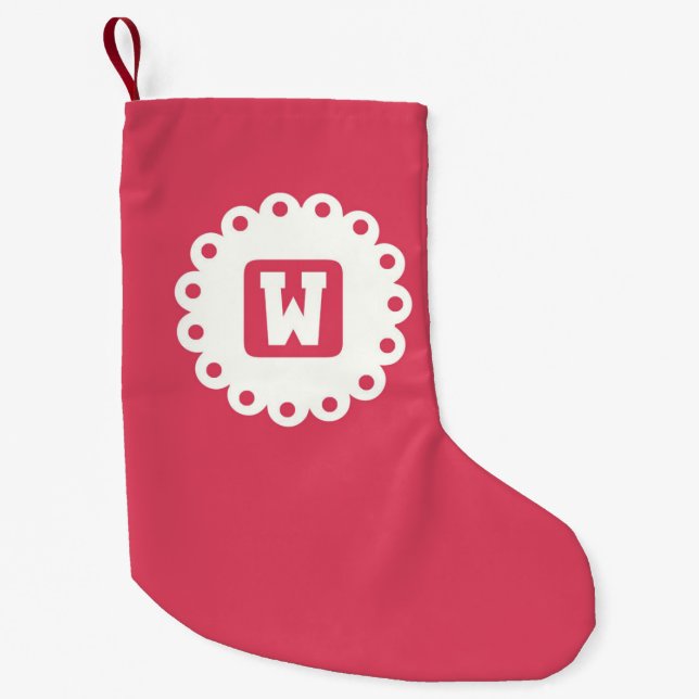 MONOGRAM "W" KLEINER WEIHNACHTSSTRUMPF (Vorderseite)