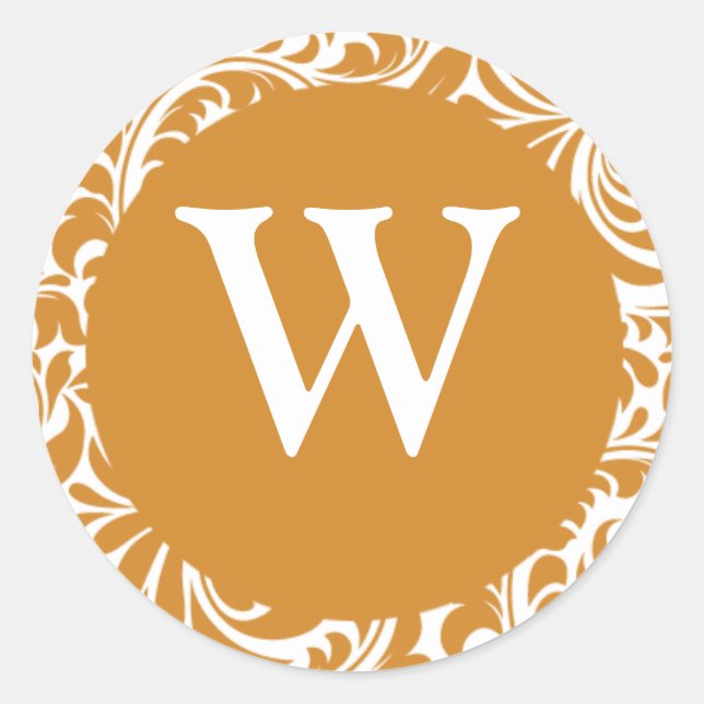 Monogram W Latte White Invite Siegels Stickers (Vorderseite)