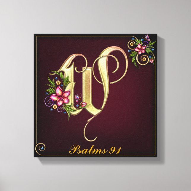 Monogram W Premium Wrapped Canvas (Gloss) Leinwanddruck (Vorderseite)