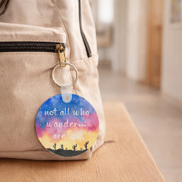 Monogram Wanderlust Watercolor Nature  Schlüsselanhänger