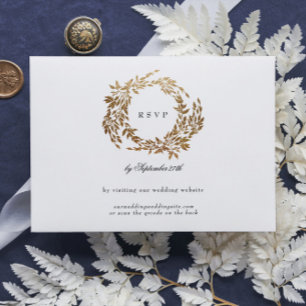 Monogram Wappen Classic Elegant Wedding QR CODE RSVP Karte