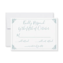 Monogram Wappen Gold Dusty blue Wedding rsvp