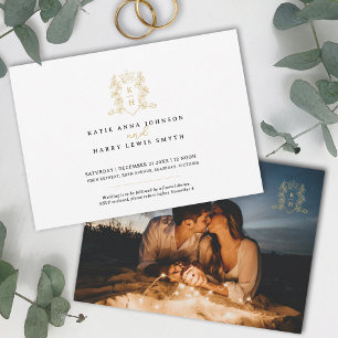 Monogram Wappen-Herzenkrone Einladung