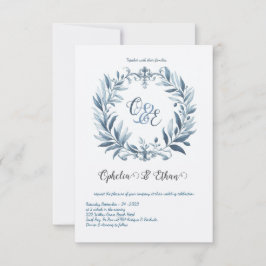 Monogram Wappen Rokoko Hochzeit Einladung