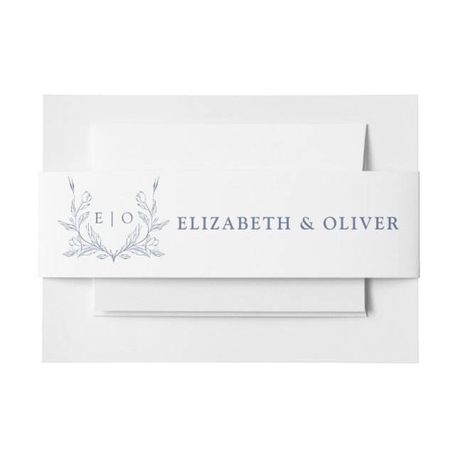 Monogram Wappen Wedding Einladung Bauchband Einladungsbanderole (Vorderseite Beispiel)