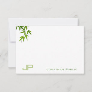 Monogram Watercolor Art Blätter Einfache Vorlage