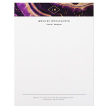 Monogram Watercolor Berufliche Lila Agate