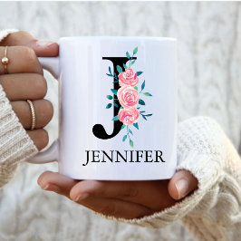 Monogram Watercolor Custom Single Letter Coffee J Kaffeetasse