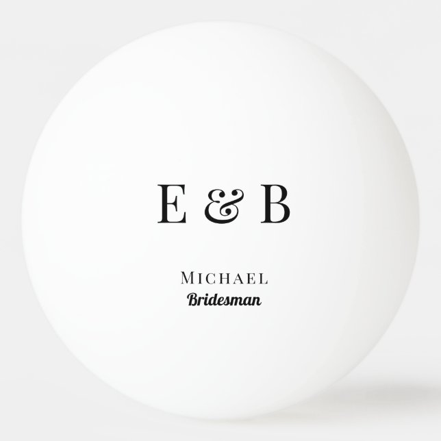Monogram Wedding Bridesma Geschenk Personalisiert  Tischtennisball (Vorderseite)