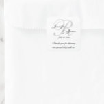 Monogram Wedding Danke Labels Stickers<br><div class="desc">Grau,  schwarz und weiß elegante Hochzeitsmonogramm danke Ihnen Labels mit Dankeschön Nachricht. Diese Hochzeitsbedankungen sind die perfekte Art,  Ihre Gastgeschenke Hochzeiten zu personalisieren. Benutzerdefinierte Vorlage für den ersten "R". Fügen Sie Ihre Braut- und Bräutigamen und das Hochzeitstermin hinzu. Großartiger Schriftart-Overlay-Entwurf auf weißem Hintergrund. Elke Clarke©</div>
