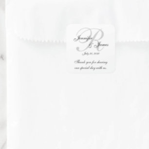 Monogram Wedding Danke Labels Stickers
