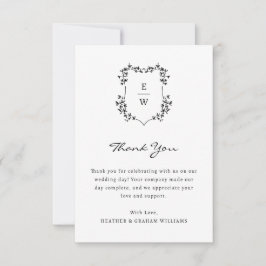 Monogram Wedding Dankeschön Card Dankeskarte