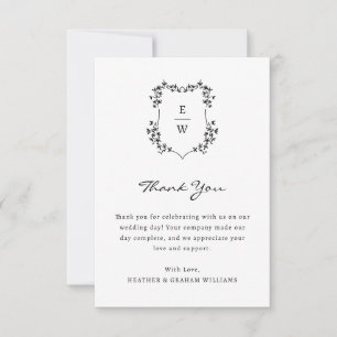 Monogram Wedding Dankeschön Card Dankeskarte