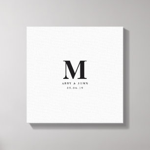 Monogram Wedding Guest Book Alternative Leinwanddruck