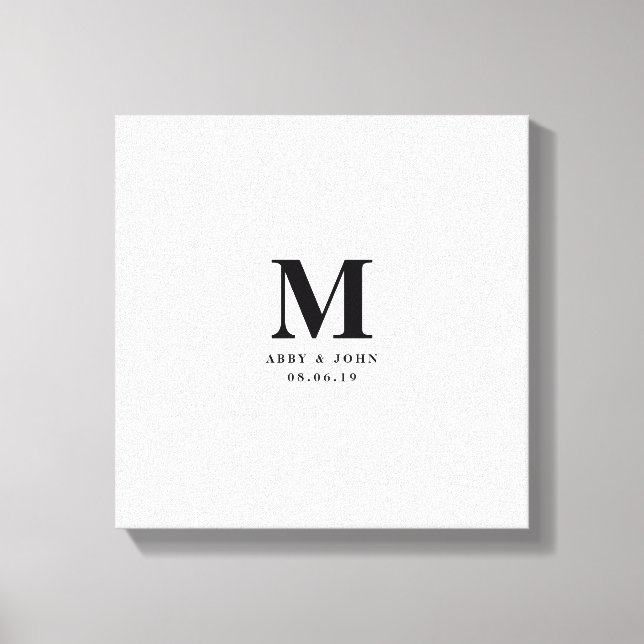 Monogram Wedding Guest Book Alternative Leinwanddruck (Vorderseite)