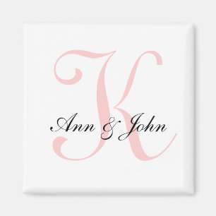 Monogram Wedding Initial Bride Groom Names Magnet