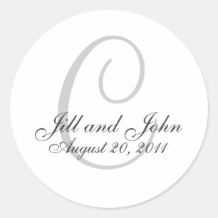 Monogram Wedding Initial Bride Groom Siegel Sticke Runder Aufkleber