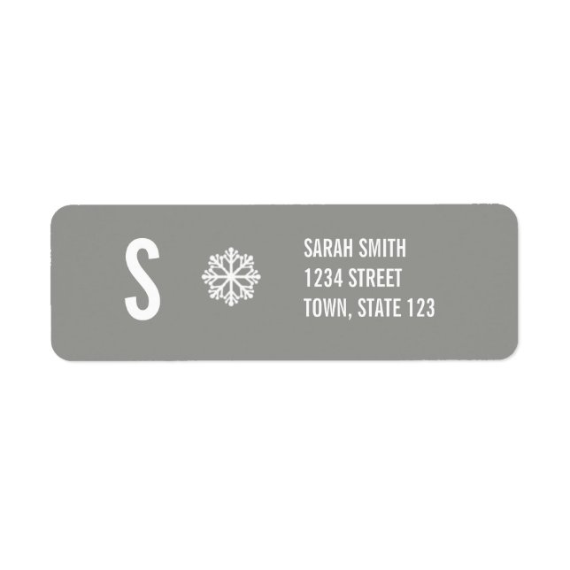 Monogram Wedding Invitation Gray Address Labels (Vorne)
