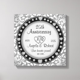 Monogram Wedding Jubiläum mit Herz Leinwanddruck