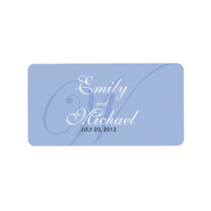 Monogram Wedding Labels - Periwinkle Adressaufkleber
