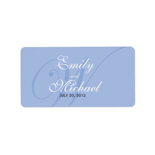 Monogram Wedding Labels - Periwinkle Adressaufkleber (Vorne)