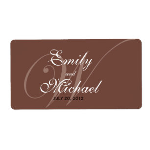 Monogram Wedding Labels - Schokolade