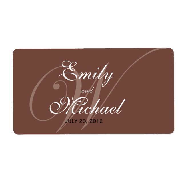 Monogram Wedding Labels - Schokolade (Vorne)