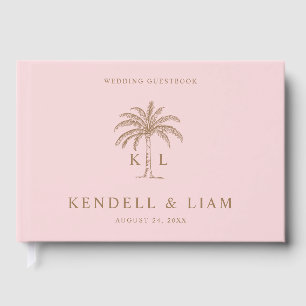 Monogram Wedding Logo Palm Tree Gästebuch