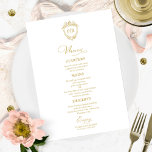 Monogram Wedding Menu Cards Gold Script Menükarte<br><div class="desc">Eine schicke Kalligraphy Wedding Menu Card. I do offer a free customisation service,  if you have any anfragen or special requests,  please feel free to contact me.</div>