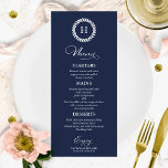Monogram Wedding Menu Cards Navy Blue Menükarte<br><div class="desc">Eine schicke Kalligraphy Wedding Menu Card. I do offer a free customisation service,  if you have any anfragen or special requests,  please feel free to contact me.</div>